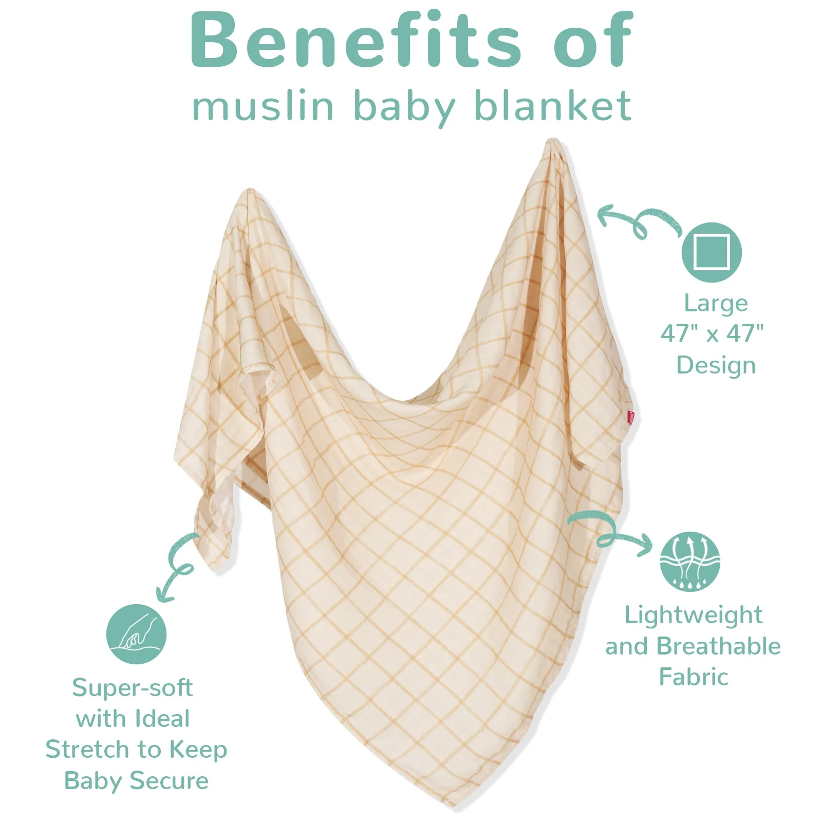 Baby Swaddles - Soft Check - Image 6