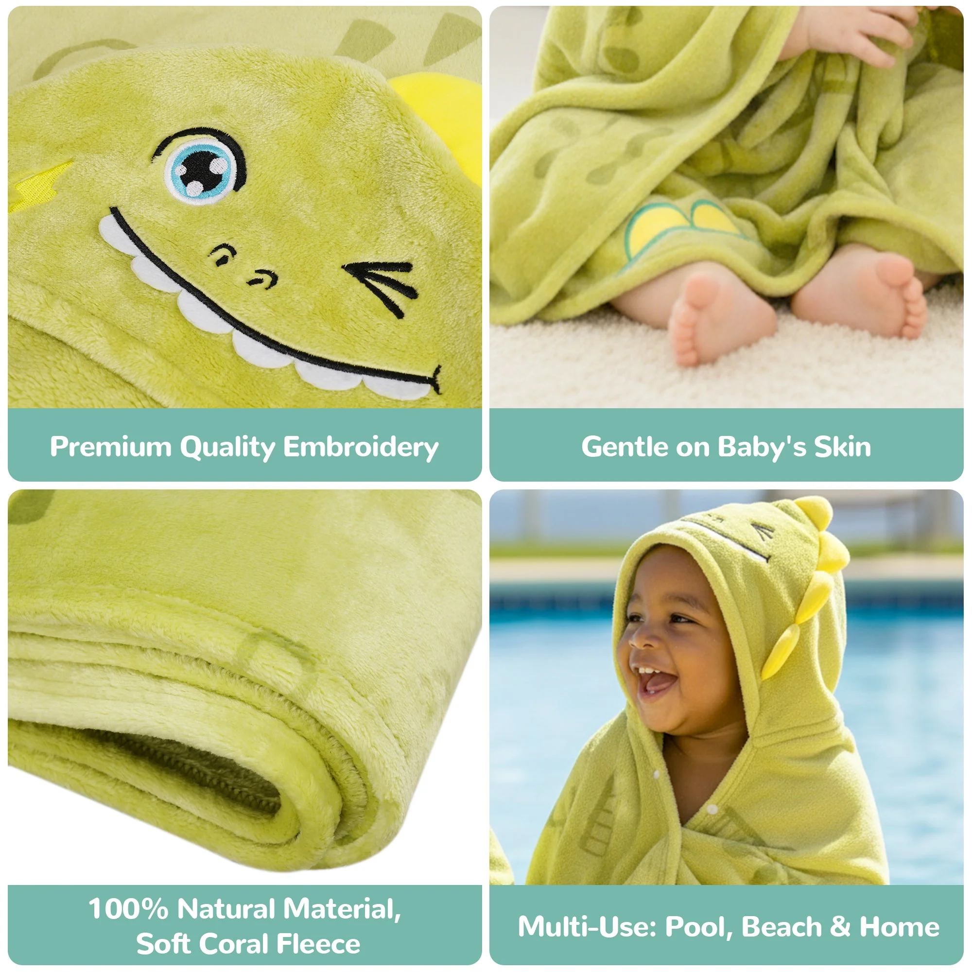 HoodieHug Baby Towel - Dino - Image 5