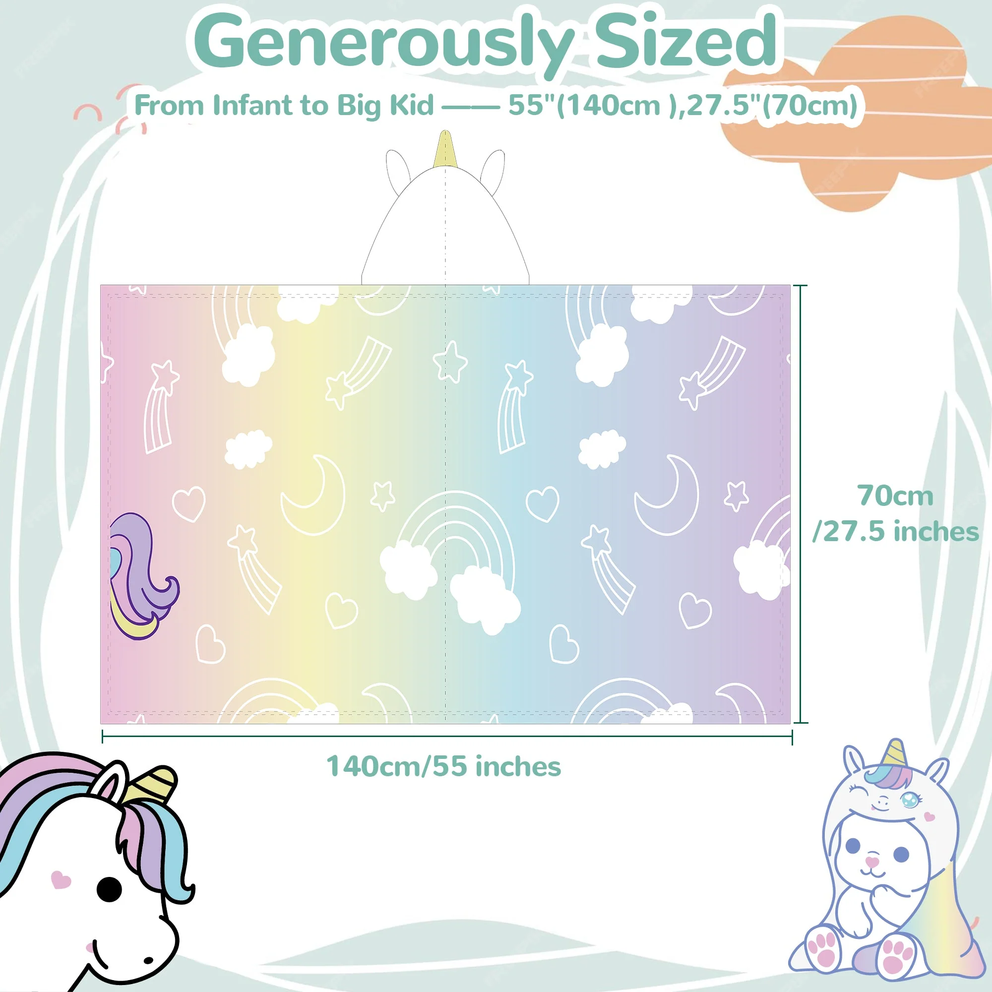 HoodieHug™ Baby Towel - Dreamiecorn - Image 6