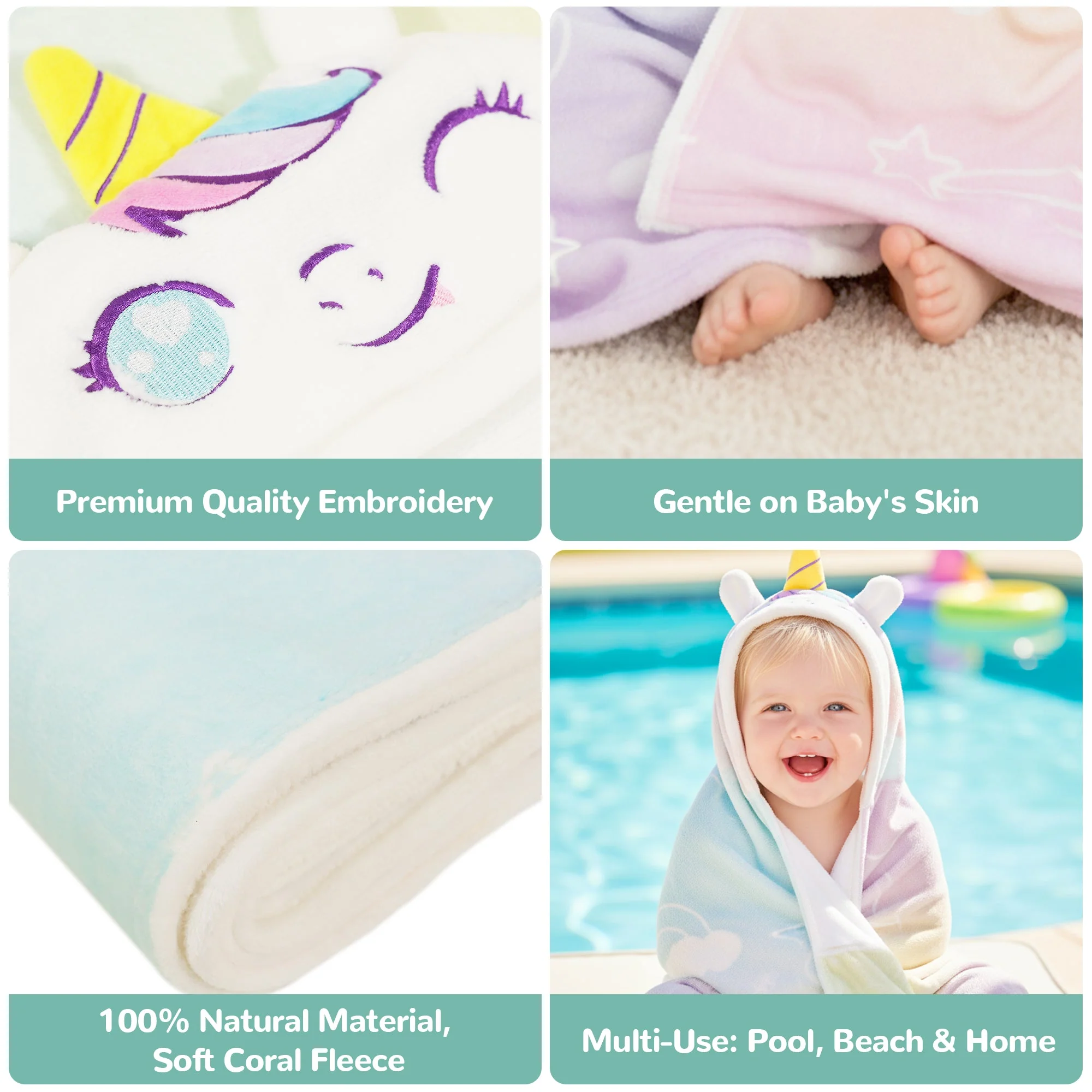 HoodieHug™ Baby Towel - Dreamiecorn - Image 7