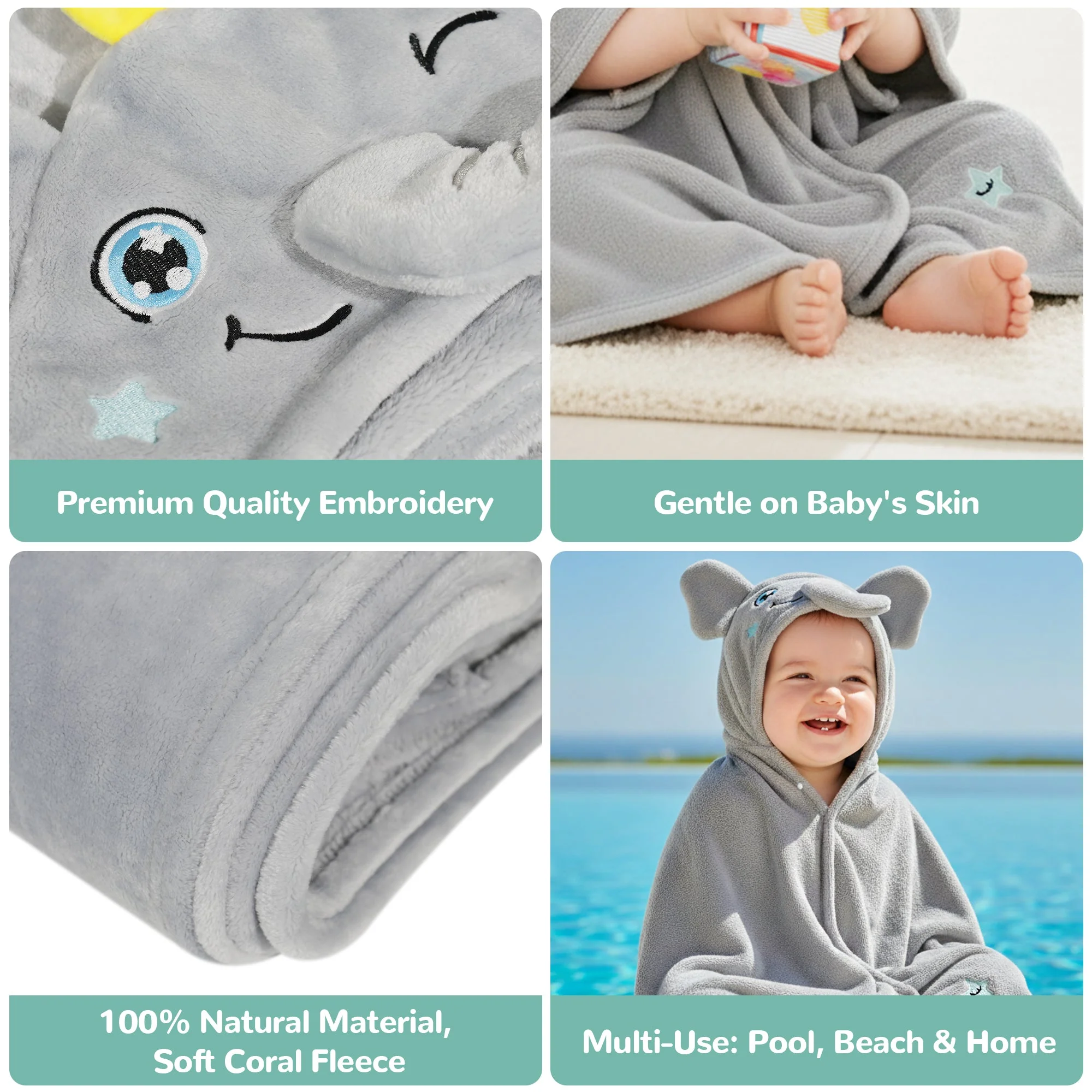 HoodieHug™ Baby Towel - Snackyphant - Image 3