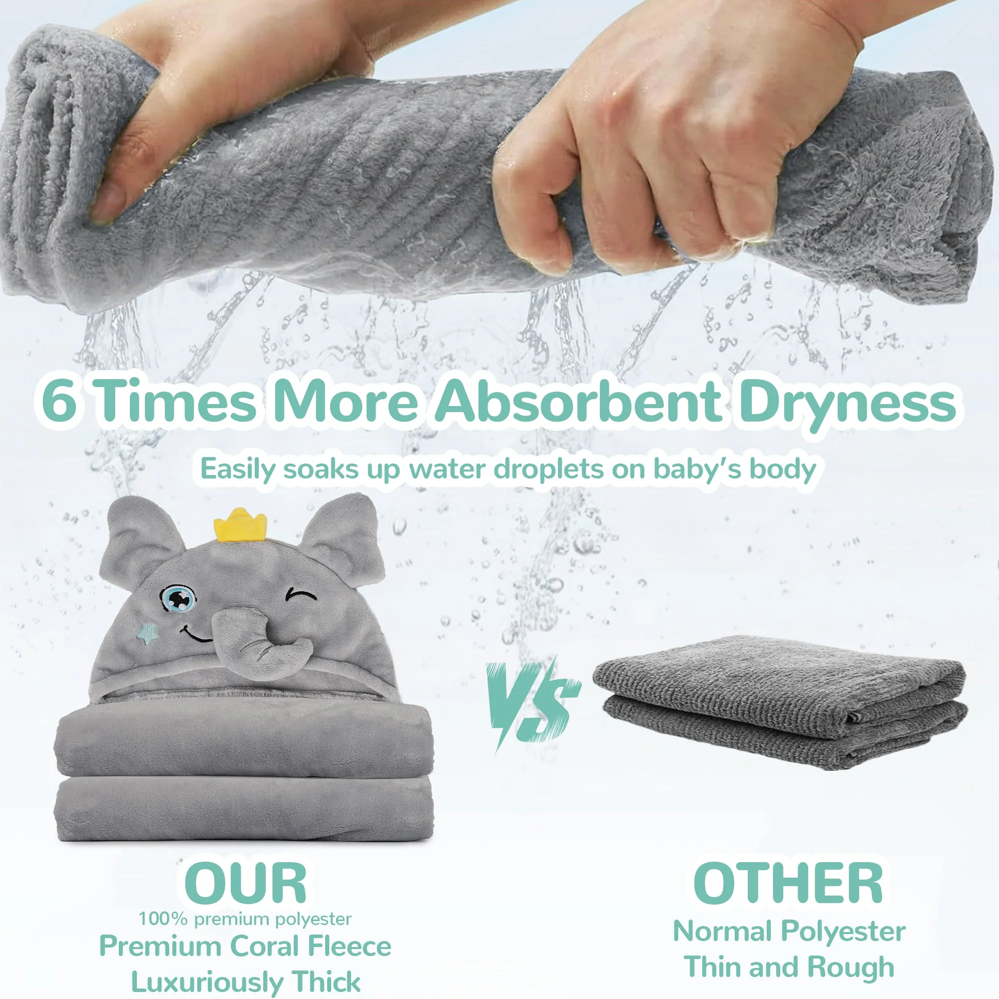 HoodieHug™ Baby Towel - Snackyphant - Image 4