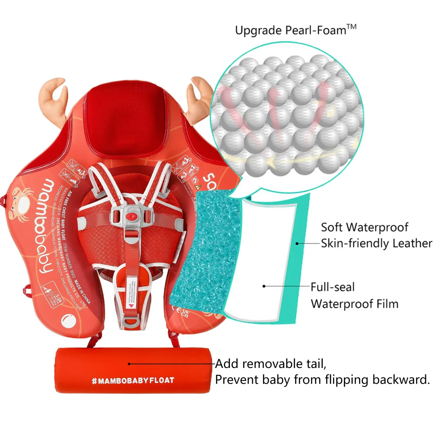 Mambobaby Float Deluxe - Crab Orange - Image 8
