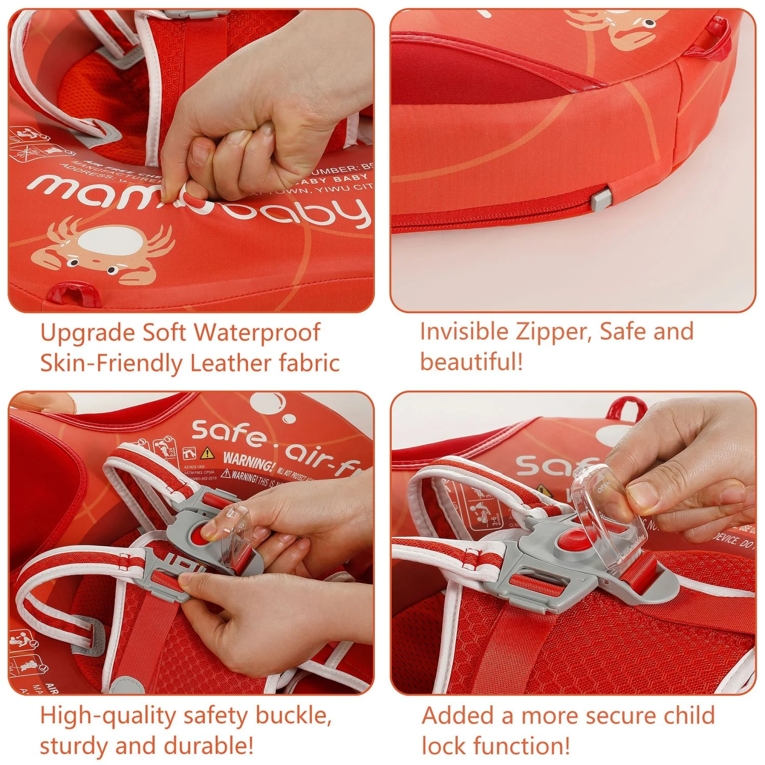 Mambobaby Float Deluxe - Crab Orange - Image 9