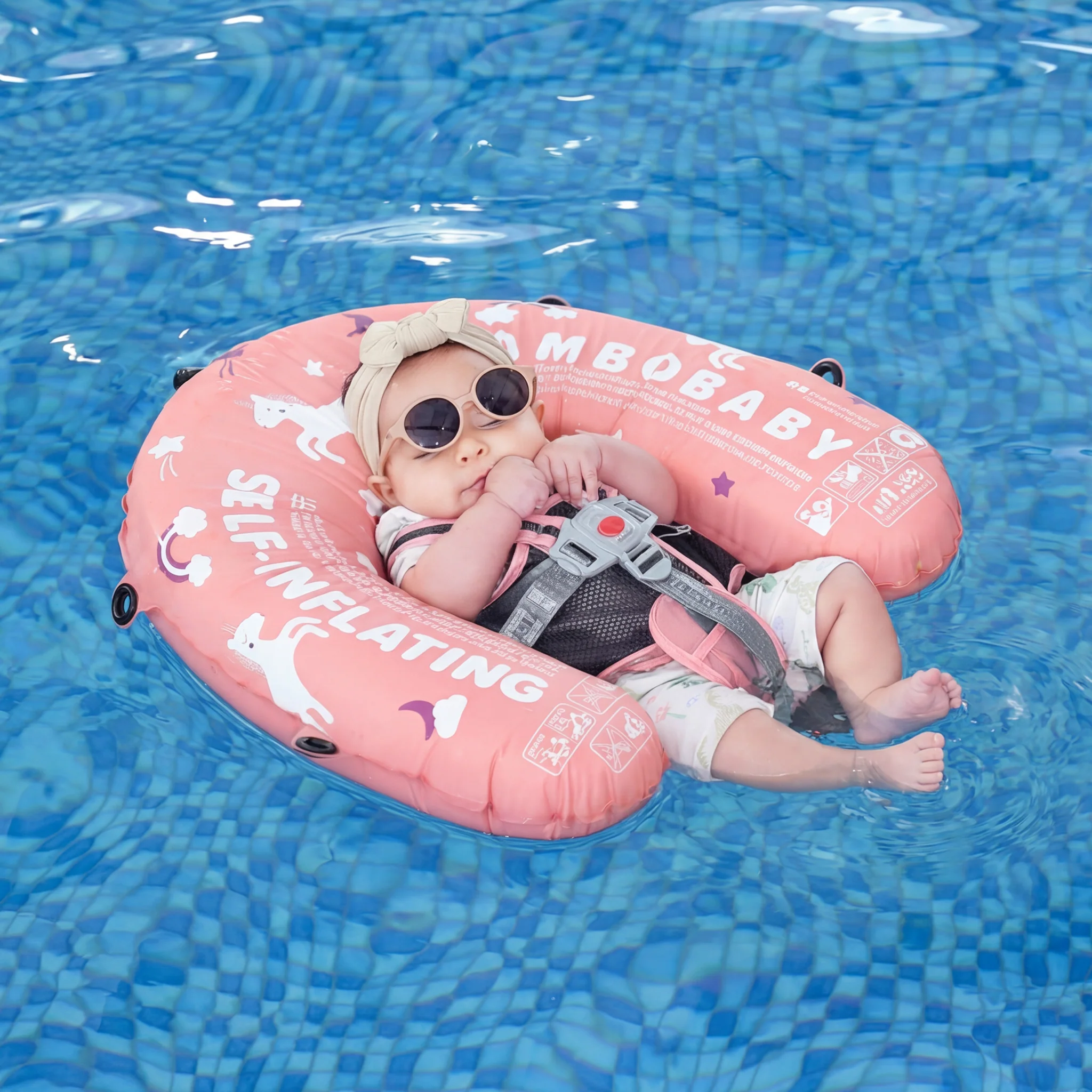Mambobaby Self-Inflating Float - Pink - Image 4