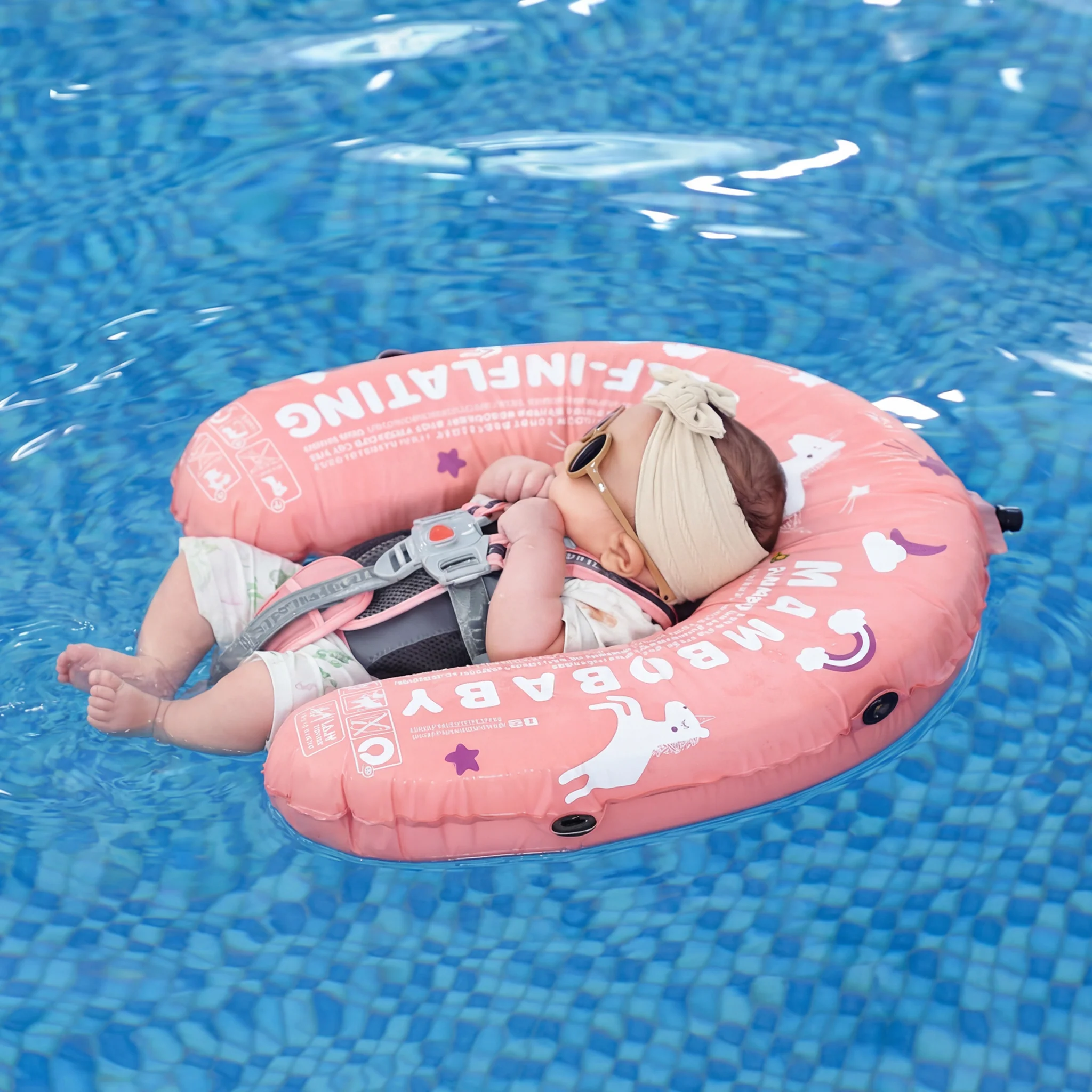 Mambobaby Self-Inflating Float - Pink - Image 5
