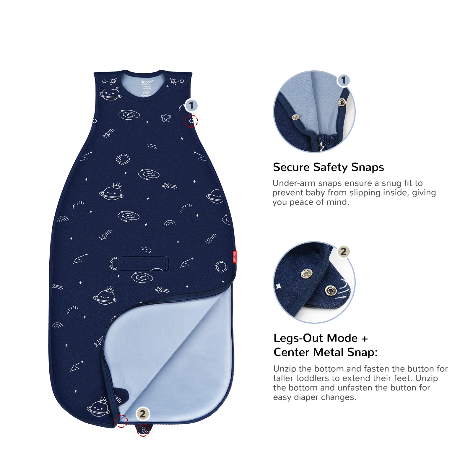 All-Season Merino Sleep sack - Cosmos Blue - Image 6