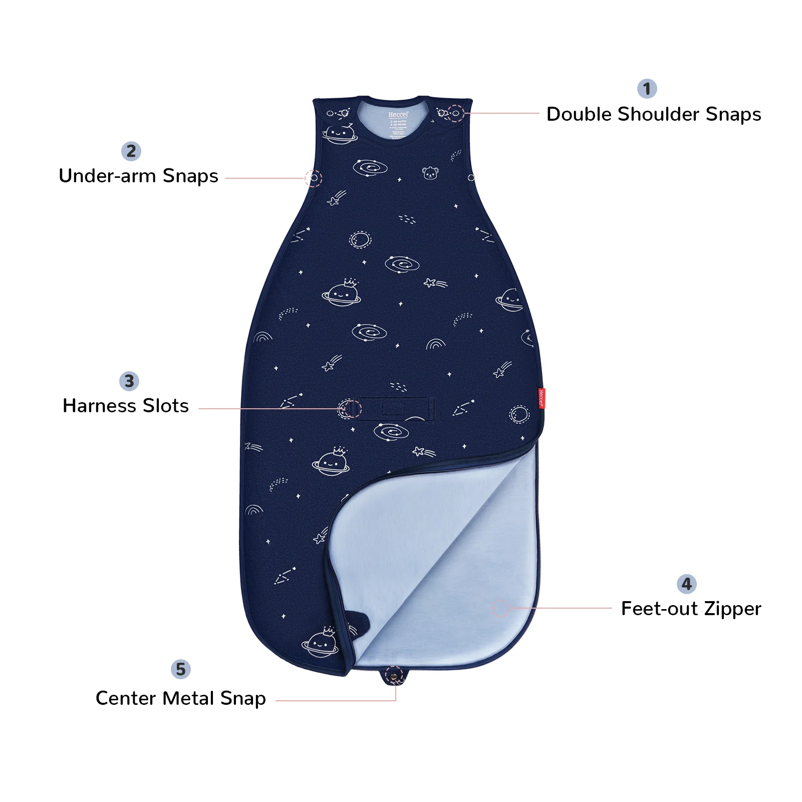 All-Season Merino Sleep sack - Cosmos Blue - Image 9