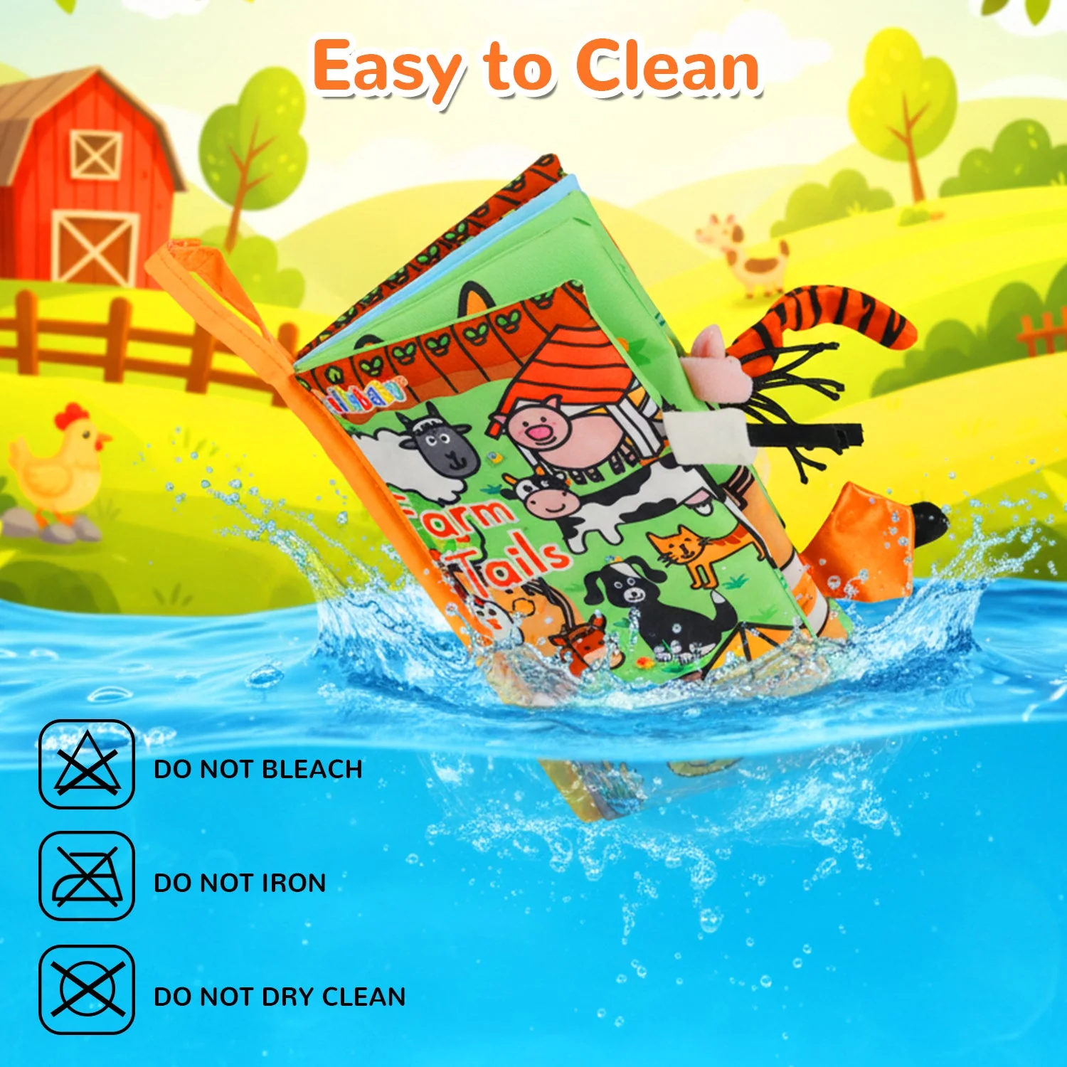 Tail Friends™ Sensory Cloth Book - Farm - Image 4