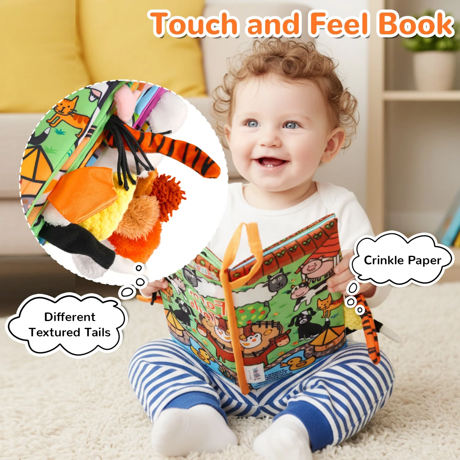 Tail Friends™ Sensory Cloth Book - Farm - Image 5