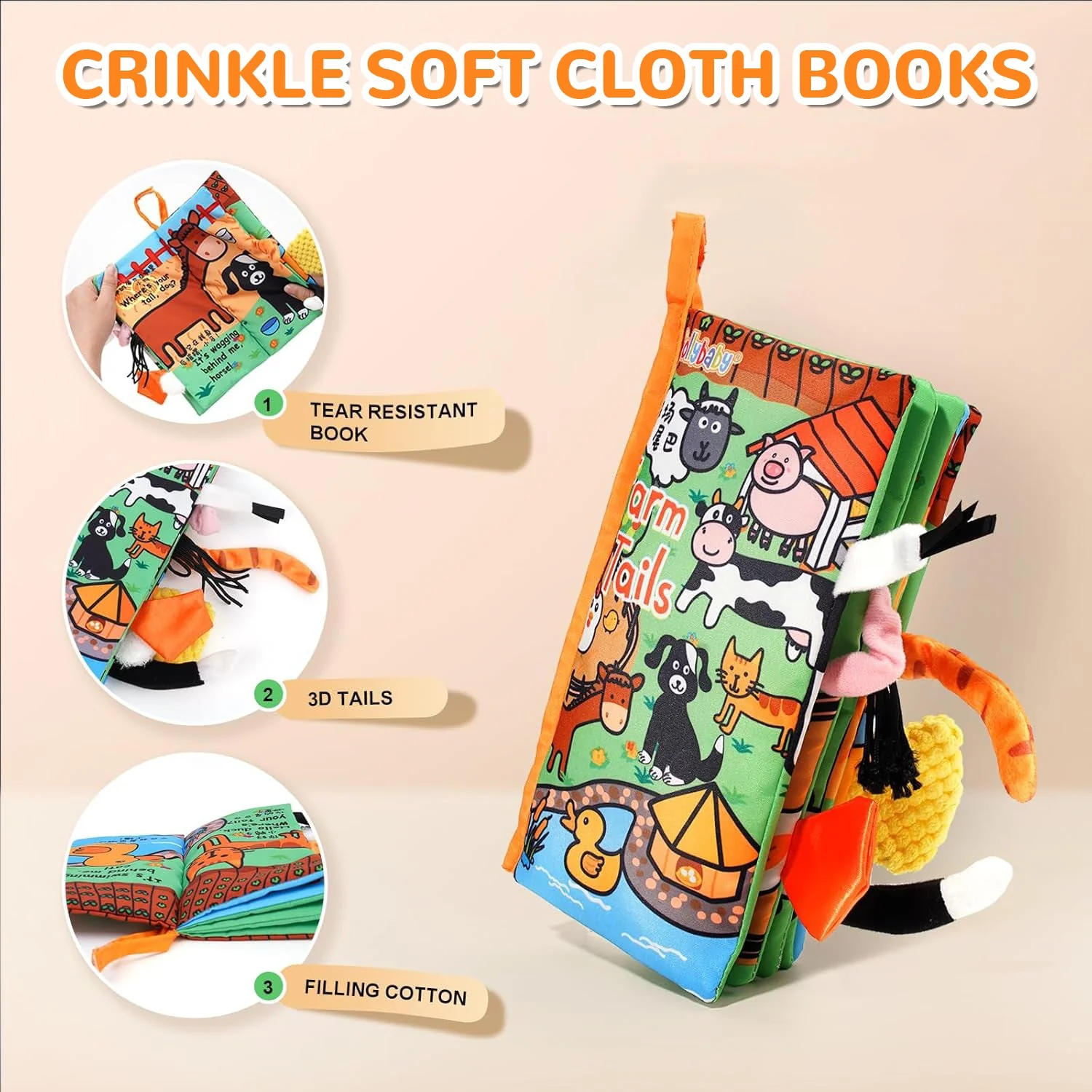 Tail Friends™ Sensory Cloth Book - Farm - Image 7