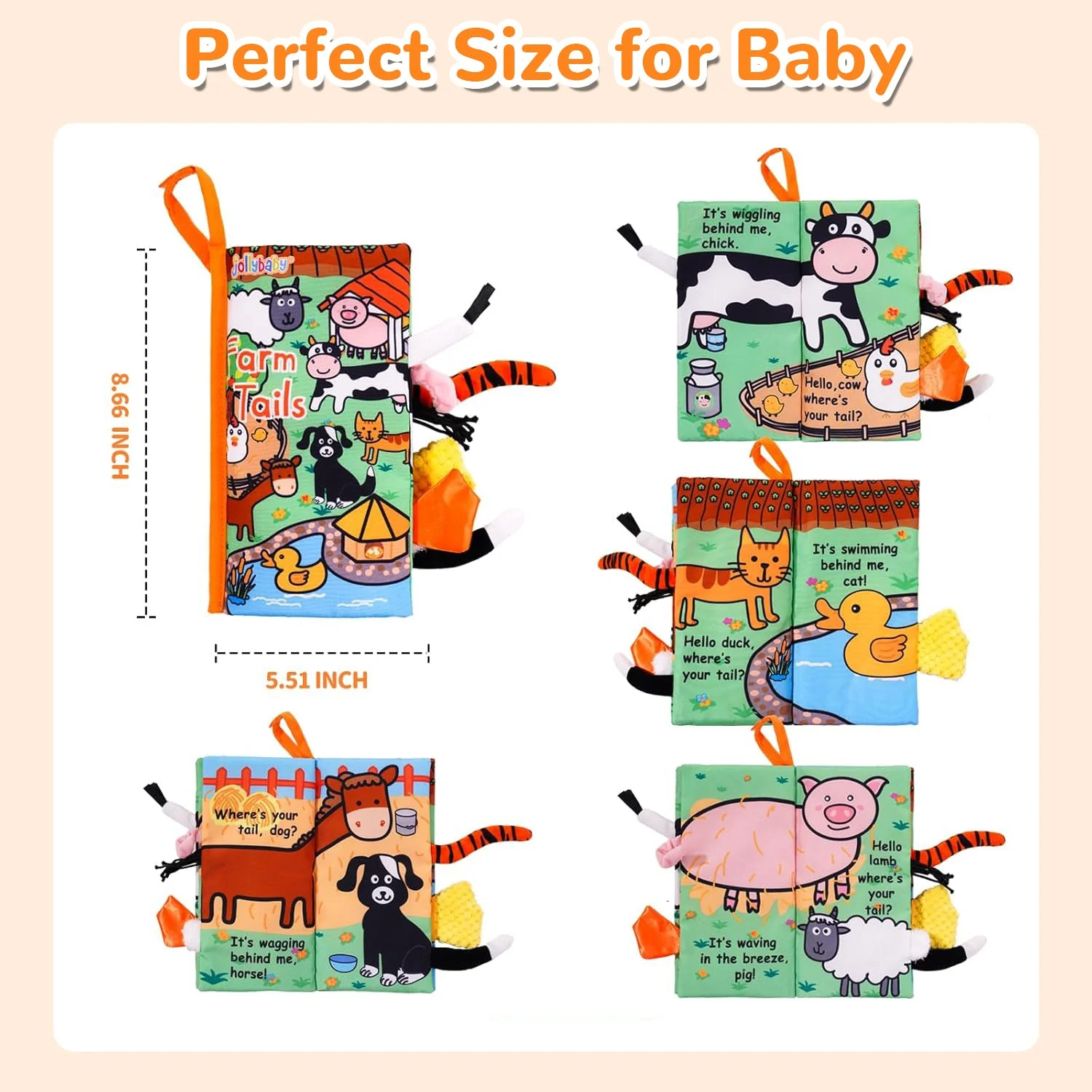 Tail Friends™ Sensory Cloth Book - Farm - Image 9