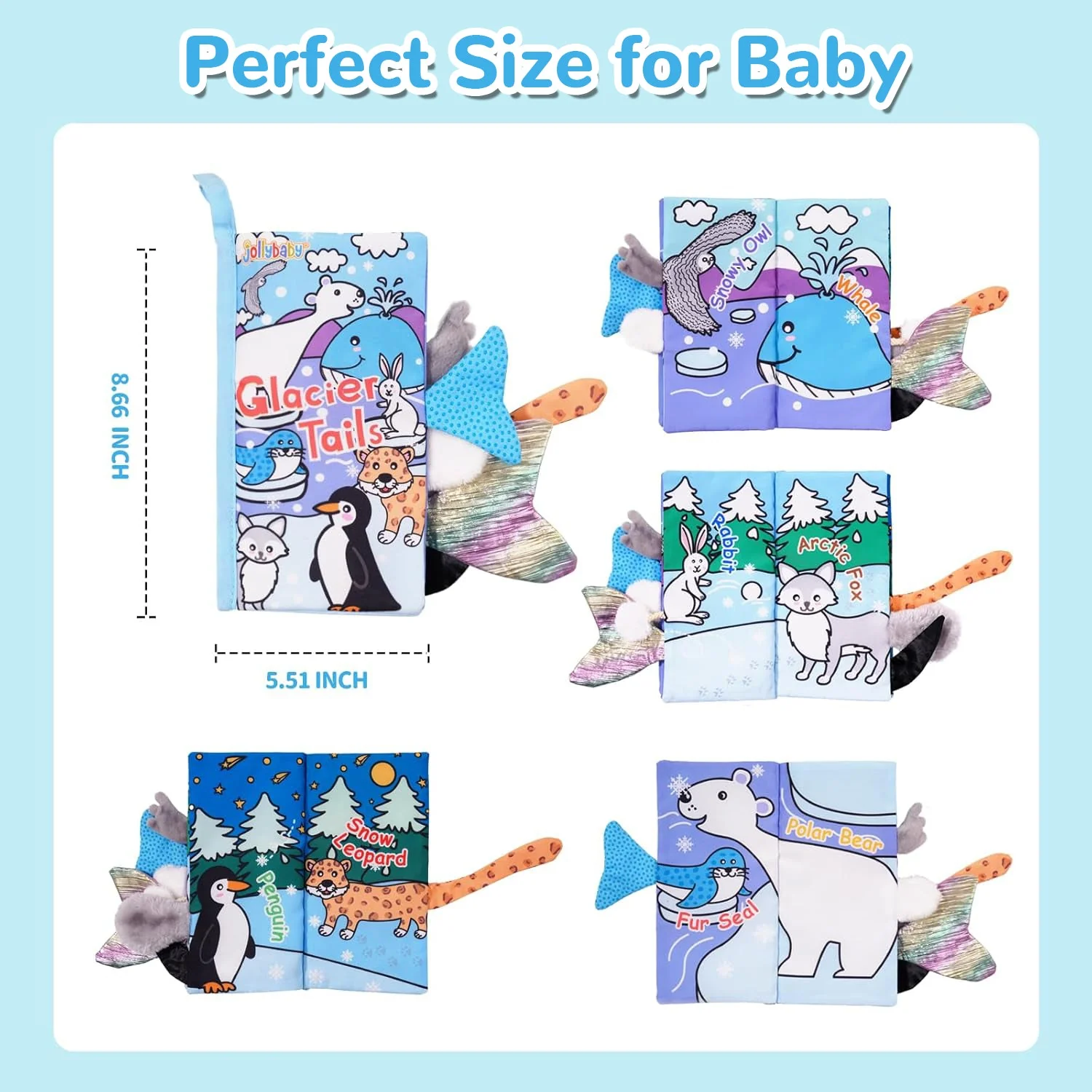 Tail Friends™ Sensory Cloth Book - Glacier - Image 7