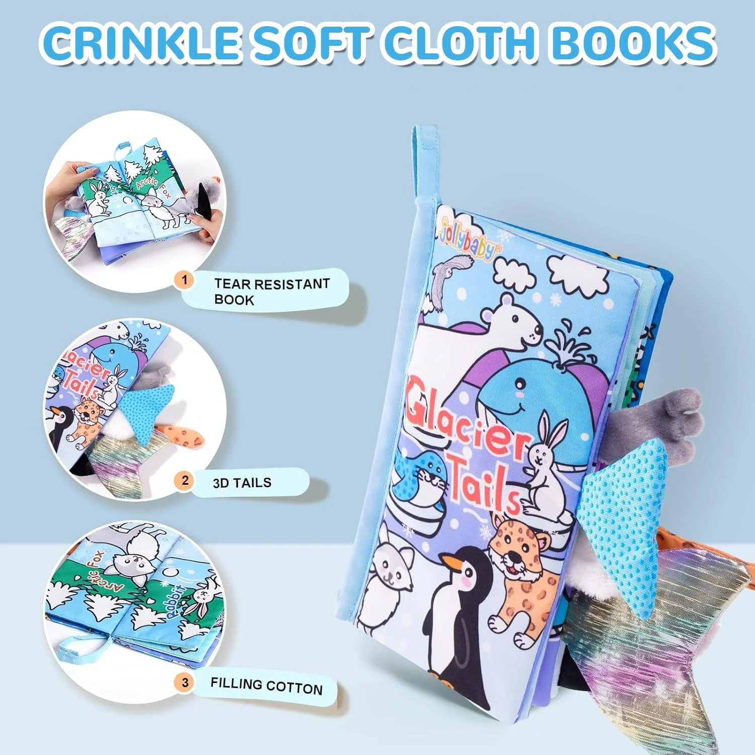 Tail Friends™ Sensory Cloth Book - Glacier - Image 9