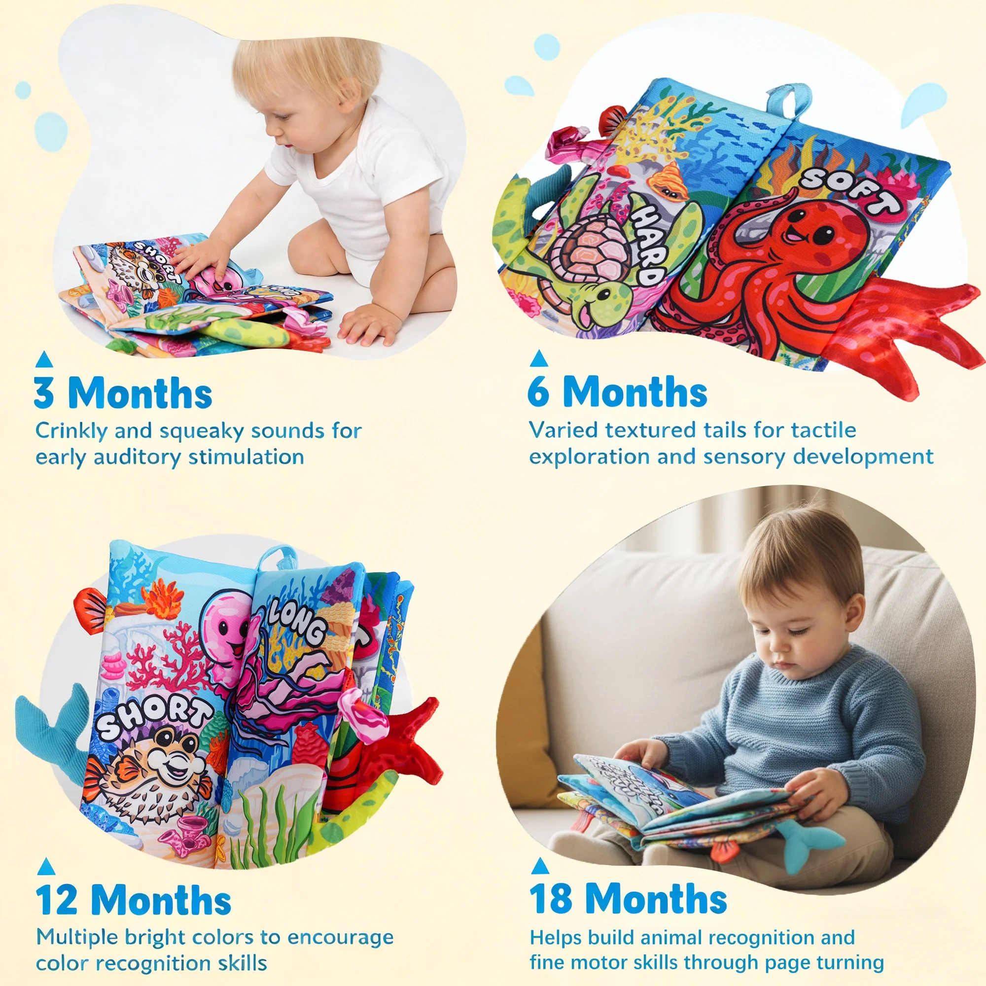 Tail Friends™ Sensory Cloth Book - Animal & Ocean - Image 7