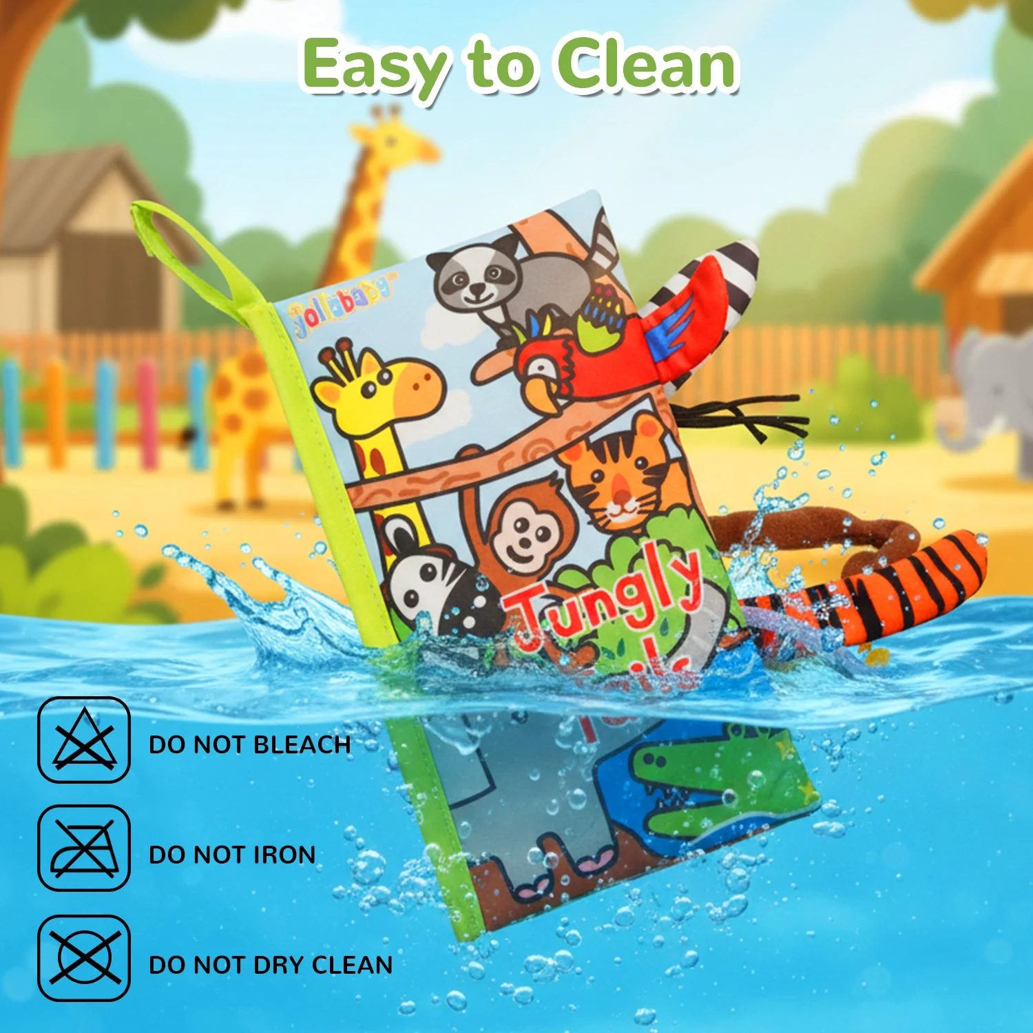Tail Friends™ Sensory Cloth Book - Jungle - Image 4