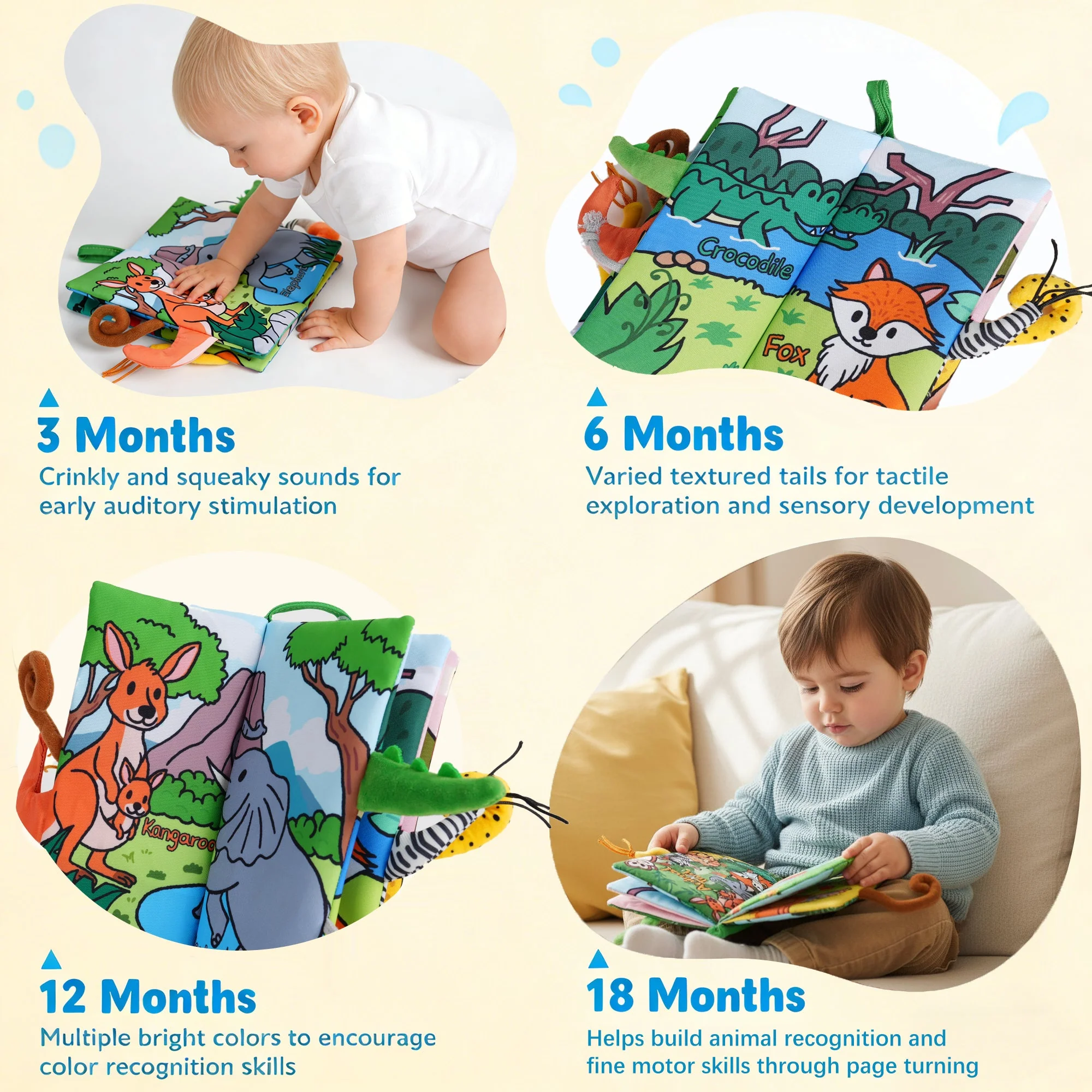Tail Friends™ Sensory Cloth Book - Animal Tail - Image 4