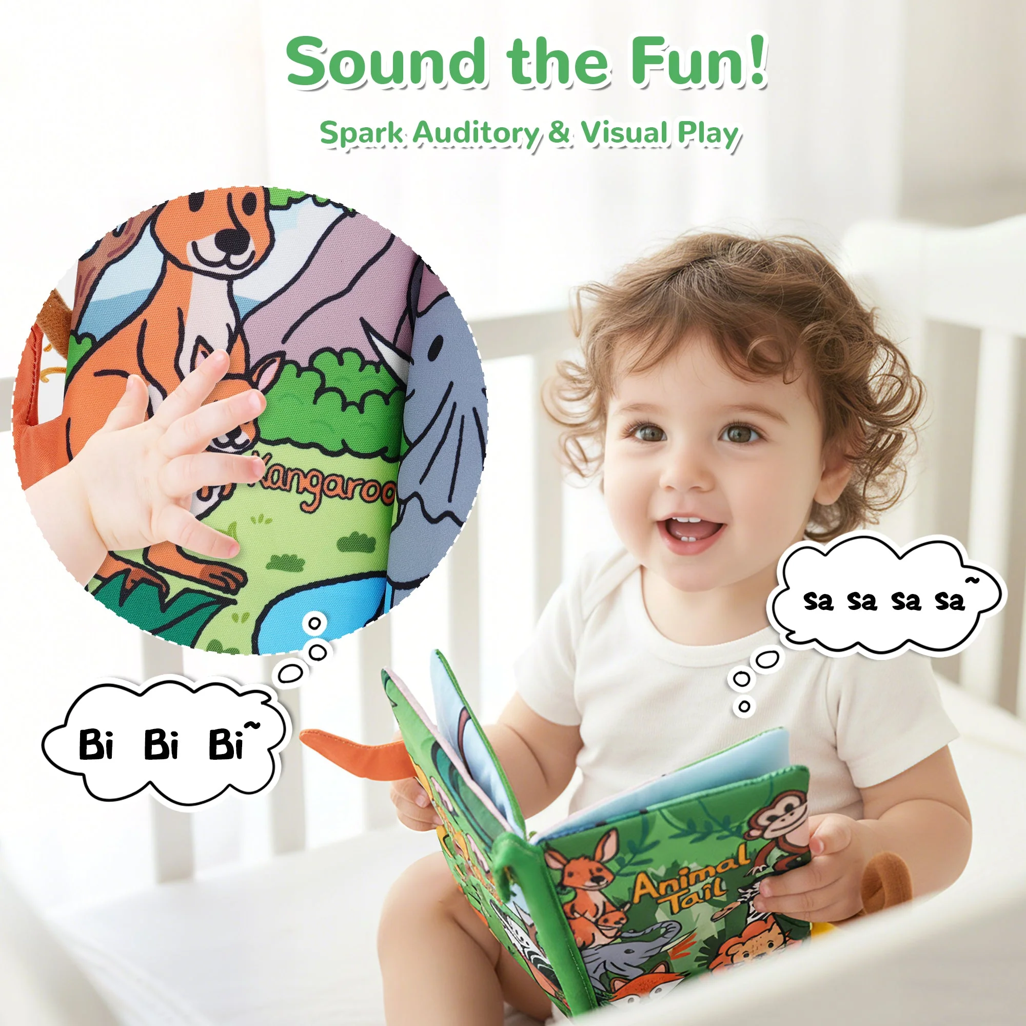 Tail Friends™ Sensory Cloth Book - Animal Tail - Image 7