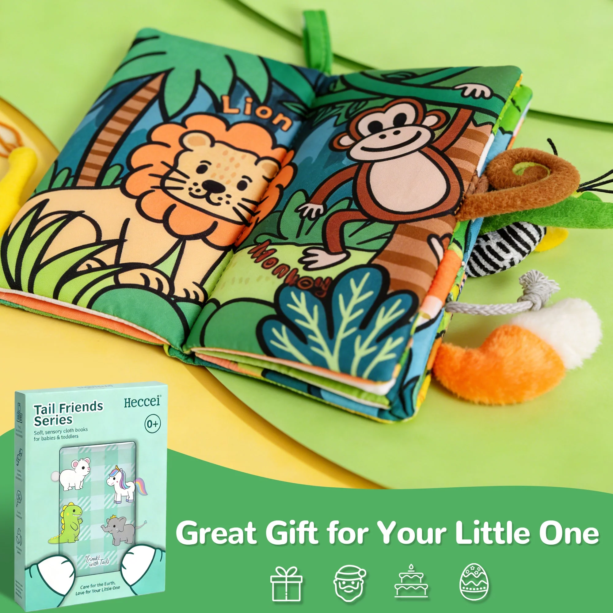 Tail Friends™ Sensory Cloth Book - Animal Tail - Image 8