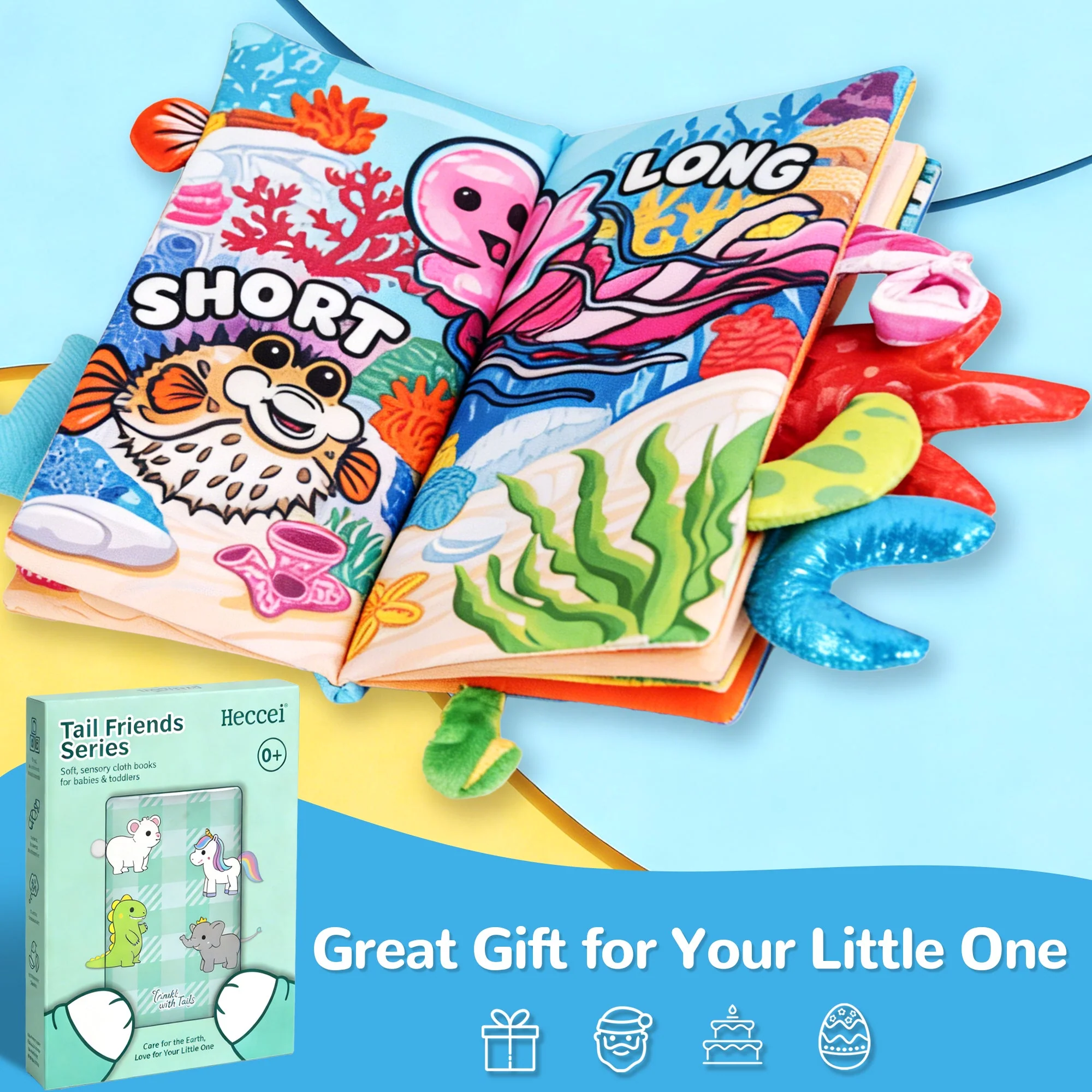 Tail Friends™ Sensory Cloth Book - Ocean Splash Tails - Image 8