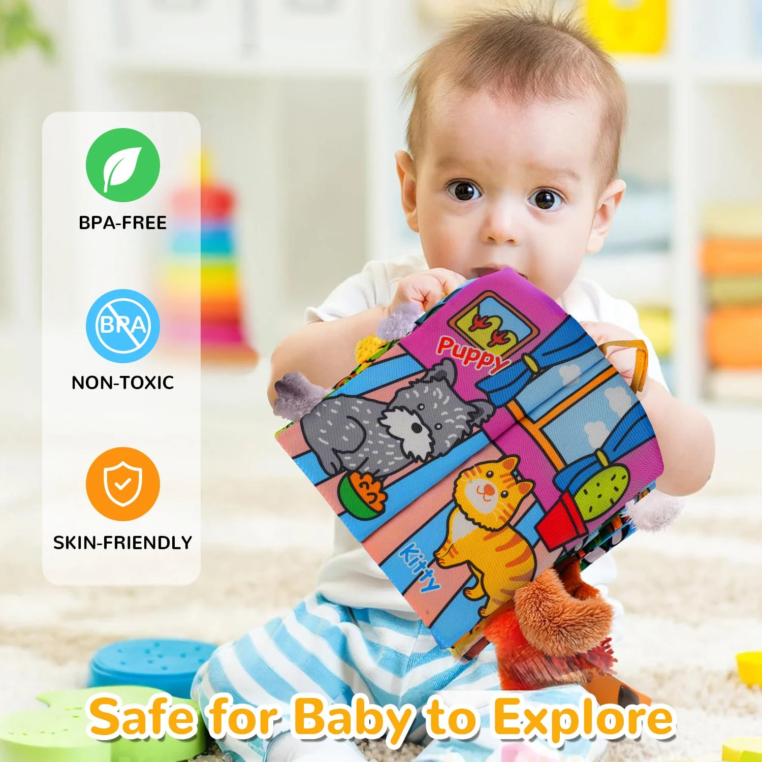 Tail Friends™ Sensory Cloth Book - Plush - Image 3