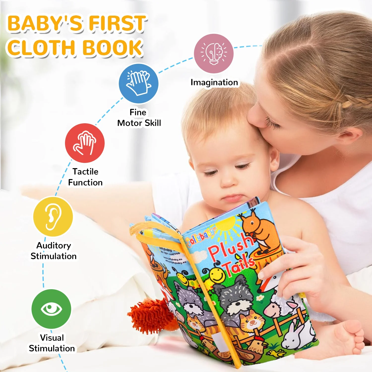 Tail Friends™ Sensory Cloth Book - Plush - Image 4