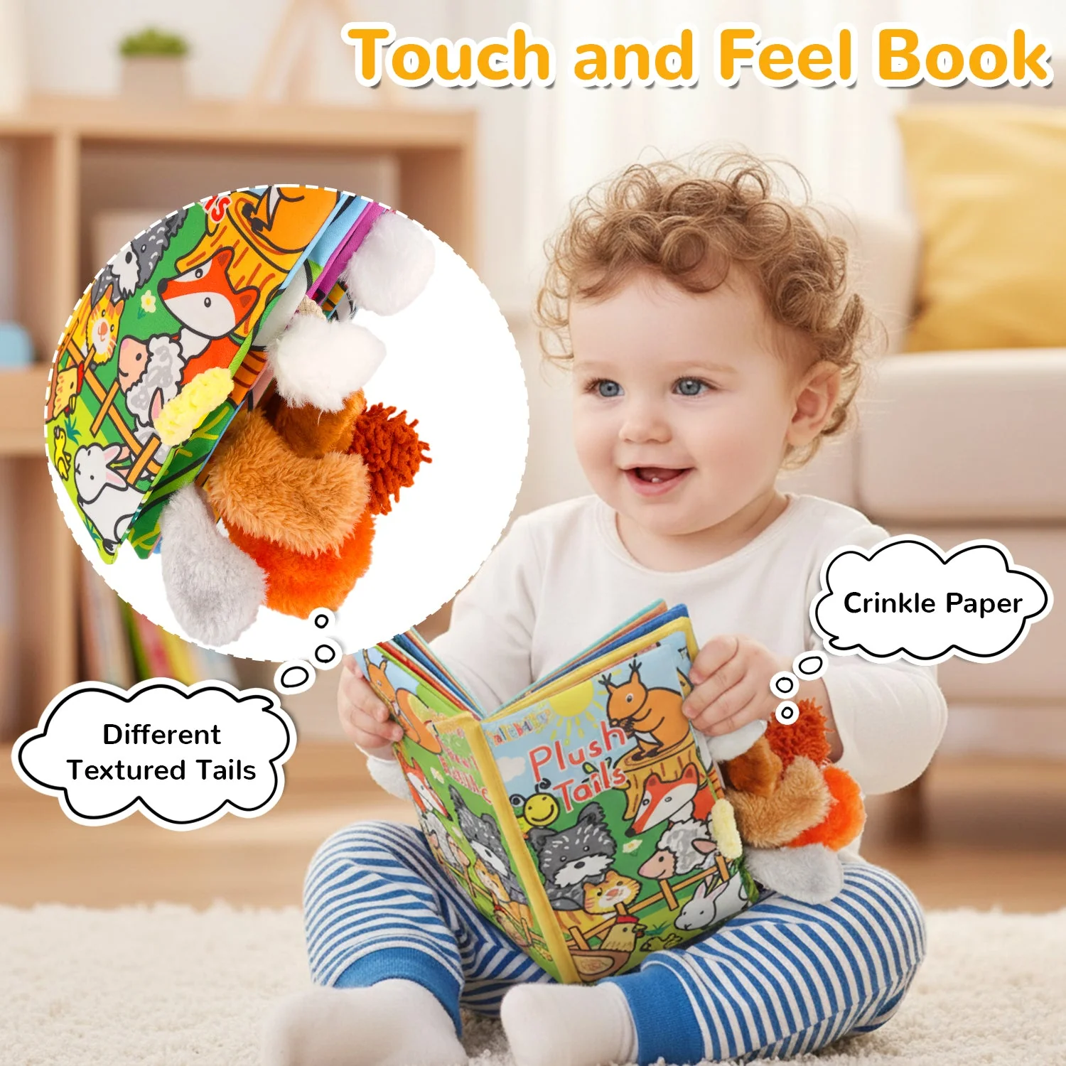 Tail Friends™ Sensory Cloth Book - Plush - Image 5