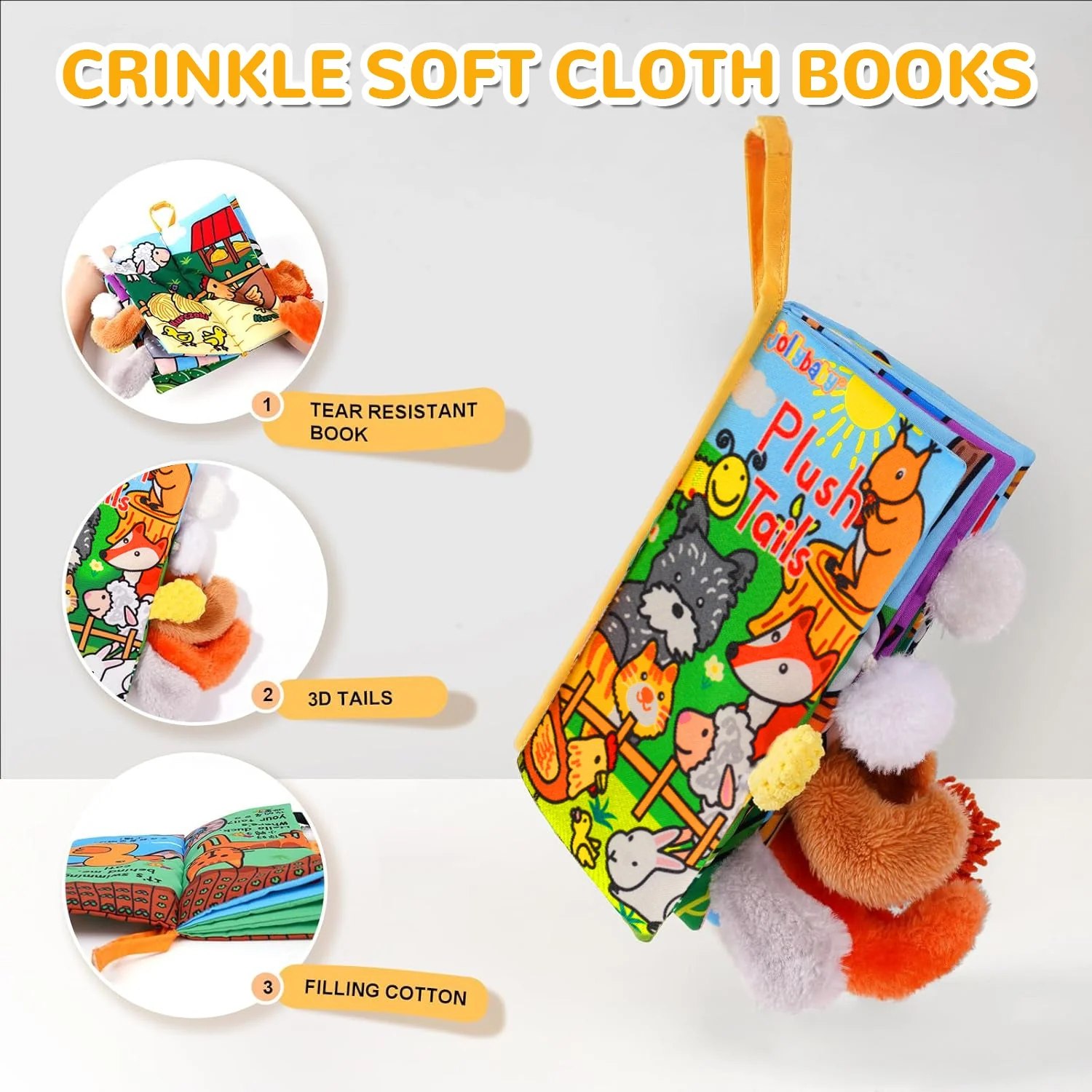 Tail Friends™ Sensory Cloth Book - Plush - Image 8