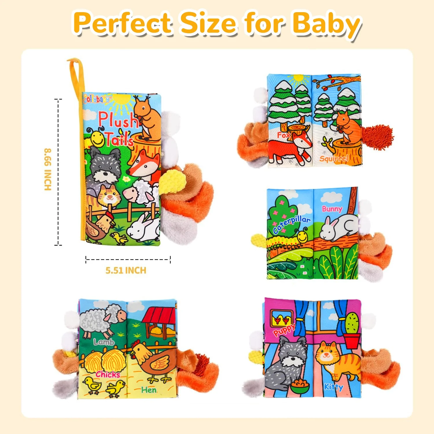 Tail Friends™ Sensory Cloth Book - Plush - Image 9